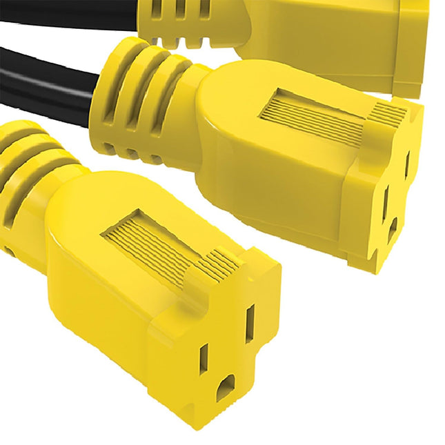 Stanley W31497 3 Extension Cord, Outlet Multiplier, Black