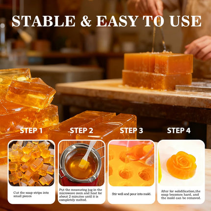 Honey Raw Soap Base Organic,Glycerin Bars to Make Homemade Soap Melt and Pour Soap Base - 5.2LB