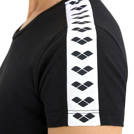 ARENA Women's Team T-Shirt, Black-White-Black, Small