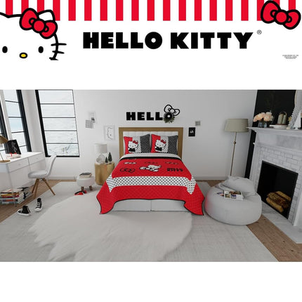 Franco Kids Quilt Set, Microfiber, Hello Kitty, Full/Queen