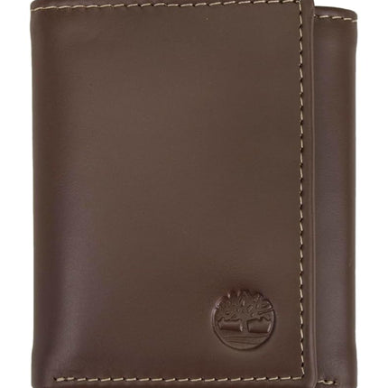 Timberland Men's Leather Trifold With Id Window Tri Fold Wallet, Brown (Hunter), One Size UK