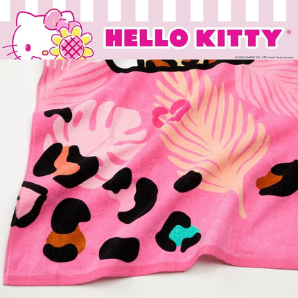 Franco Hello Kitty Ensemble de 2 pièces Serviette en coton doux et absorbant pour bain/piscine/plage avec gant de toilette, 127 cm x 63,5 cm, (produit sous licence officielle)