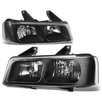 DNA MOTORING HL-OH-CEGS03-2P-BK Pair of OE Style Headlights Compatible with 03-14 Express Savana 1500/03-23 Express Savana 2500 3500, Black/Clear