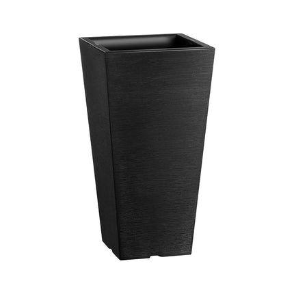 VEVOR Tall Planter, Set of 2 Tall Square Tapered Planters, 57 cm Large Modern Gardening and Flower Plastic Pots, Decorative Tall Black Planter with Drainage Hole, for Porch, Patio, Indoor & Outdoor