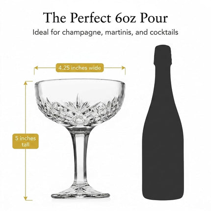 Verres à Champagne Godinger - Lot de 4, Collection Cristal Dublin