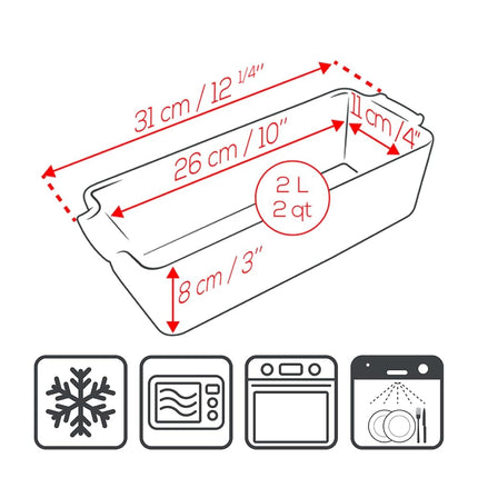 Peugeot - Ceramic Loaf Pan - 31 cm - Dishwasher Safe - Ultra-Smooth Anti-Abrasion Surface - 10 Year Guarantee - Made in France - Slate Colour