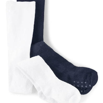 Gymboree girls And Toddler Tights, White/Navy 2-pack, 4-5T