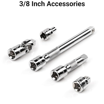 TEKTON Jeu de douilles et cliquets 12 pans 3/8" avec rails et plateau, 44 pièces (6-24 mm) | SKT13202