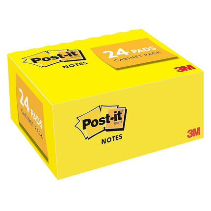 Post-it Notes Value Pack, 1-1/2 x 2-Inches, Canary Yellow, 24-Pads/Pack