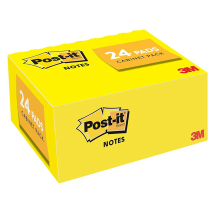 Post-it Notes Value Pack, 1-1/2 x 2-Inches, Canary Yellow, 24-Pads/Pack