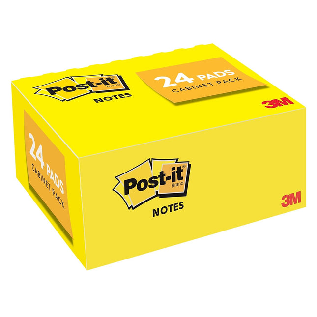 Notes Post-it Value Pack, 38 x 51 mm, Jaune Canari, 24 blocs/paquet