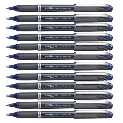 Pentel EnerGel Plus 1.0mm Rollerball - Blue Ink, (Pack of 12 Pens)