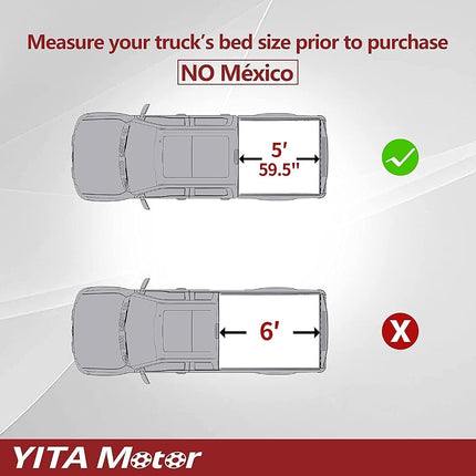 YITAMOTOR Soft Roll Up Truck Bed Tonneau Cover Compatible with 2005-2023 Nissan Frontier(NO México), Fleetside 5 ft Bed