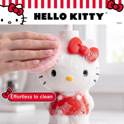 Sanrio Hello Kitty Bathroom Décor, Soap/Lotion Resin Pump Dispenser, 10.36 Ounces, Red, (Officially Licensed Product) by Franco
