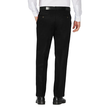 Haggar Men's Work to Weekend Hidden Expandable Waist No Iron Flat Front Pant, Black, 36W x 34L