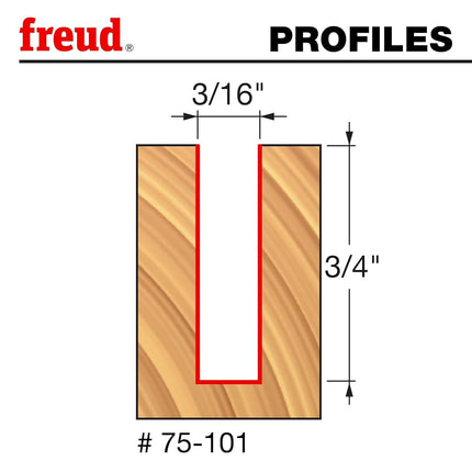 Freud 75-101 3/16 x 3/4-Inch Up Spiral Router Bit (1/4-Inch Shank)
