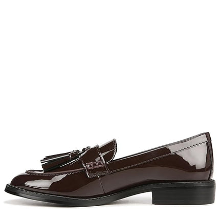 Franco Sarto Women's Carolynn Slip on Tassel Loafers, Hickory Brown Patent, 6.5