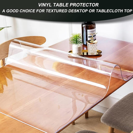 Upgraded Clear PVC Table Pad Blotter Protector Multisize 1.5mm Thick 12x44 Inches Rectangular Plastic Table Protector Desk Cover Mat for Office Computer Desk Night Stand End Table Protector Non-Slip