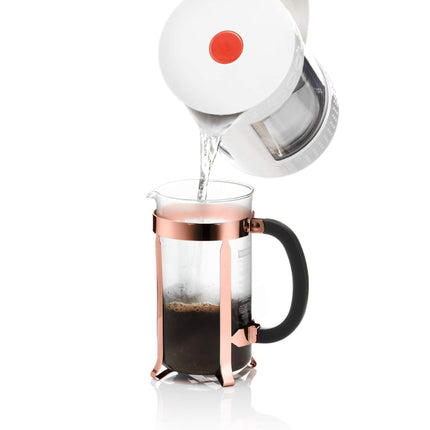 Bodum CHAMBORD Coffee Maker, French Press Coffee Maker, Copper Classic Collection, Glass, 34 Ounce (8 Cup)