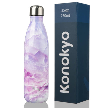 Konokyo Insulated Water Bottles,25oz Double Wall S