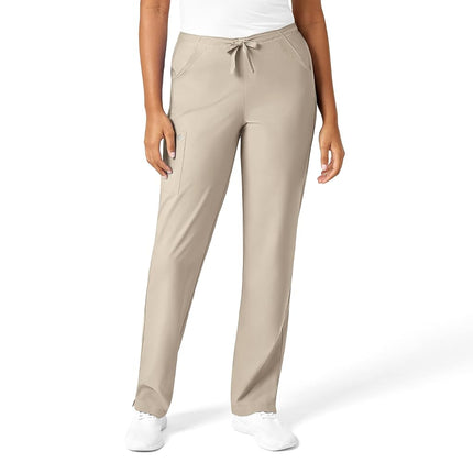 WonderWink 5255TKHAKMDT W123 Women's Drawstring Pant, Khaki, Tall-M Size