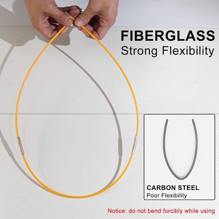 Boeray 33' Fiberglass Running Electrical Wire Cable Pulling Fish Tape kit with 5 Different attachments in a Carrying Case