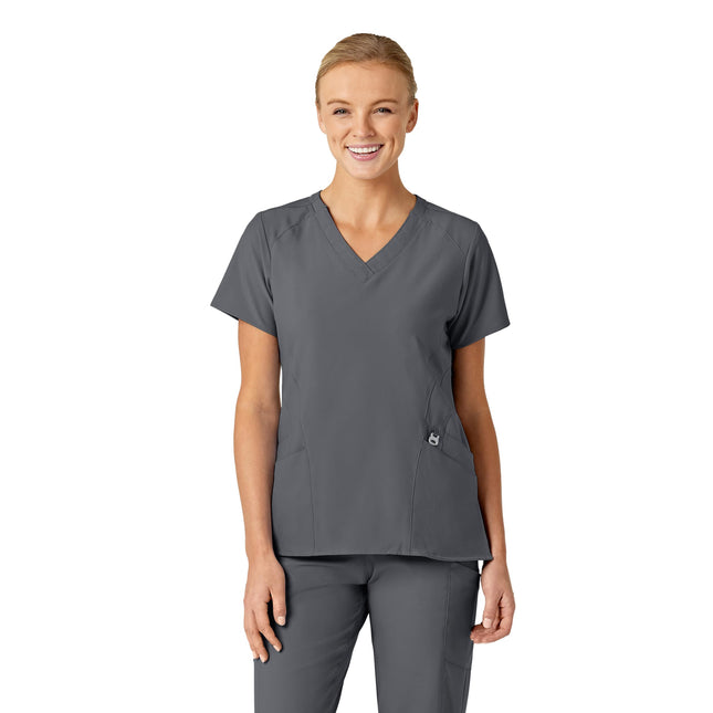 WonderWink 6155XPEWT5X W123 Women's Stylized V-Nec