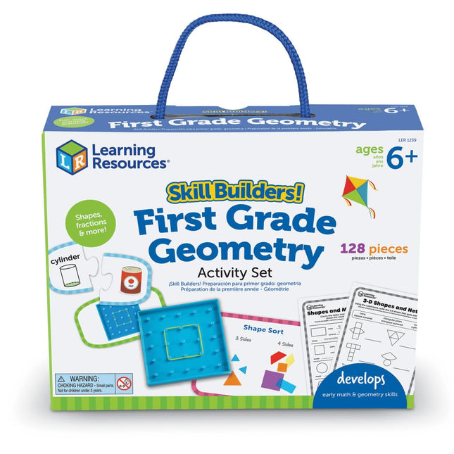 Skill Builders! 1st Grade Geometry, Homeschool Curriculum, First Grade Learning Games, First Grade Learning Materials, 128 Pieces, Age 6+