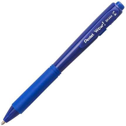 Pentel Wow! Retractable Ballpoint Pen, (1.4mm), Bold Line, Blue Ink, Pack of 8 (BK444BP8C)