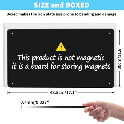 17.7" x 11.8" White Metal Magnetic Board - Magnet Bulletin Board to Display Magnetic Letters Numbers Animal, Poetry, Spice Jars, Notes, Photos, Suitable for Wall, Refrigerator, Cubicle, Cabinet