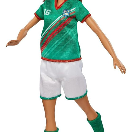 Barbie Soccer Doll, Brunette Ponytail, Colorful #16 Uniform, Soccer Ball, Cleats, Tall Socks, Great Sports-Inspired Gift for Ages 3 and Up