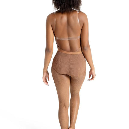 Capezio Women's Professional Fishnet Tight with 1" Elasticized Waistband – Soft Nylon Sock Lining for Comfort, Solid Foot Pads, Perfect for Dance, Maple, Medium Tall