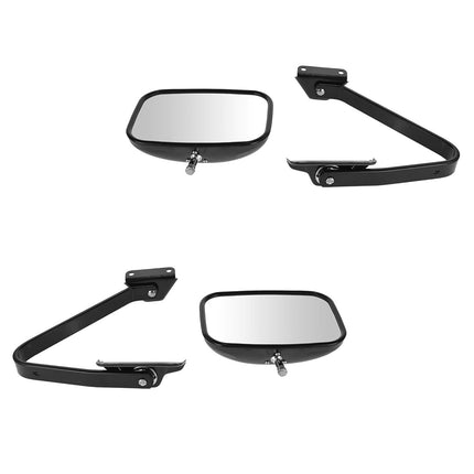 TRQ 2 Piece Driver and Passenger Side Mirror Assembly Set Manual Adjustment Non-Heated No Memory Black Compatible with 1987-1991 Ford F-150 FO1320101 FO1321101