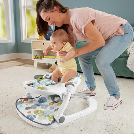 Fisher-Price Portable Baby Chair Sit-Me-Up Floor Seat with Snack Tray, Newborn Sensory Activity Toys & Plush Cute Sloth Washable Pad