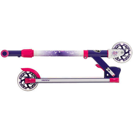 Huffy Disney Princess Light Up Inline Scooter for Girls, Ideal for Ages 5+ Years Old, 2-Wheels, Disney Princess Graphics, LED Lights, Foldable, Lightweight, Durable and Safe, Purple
