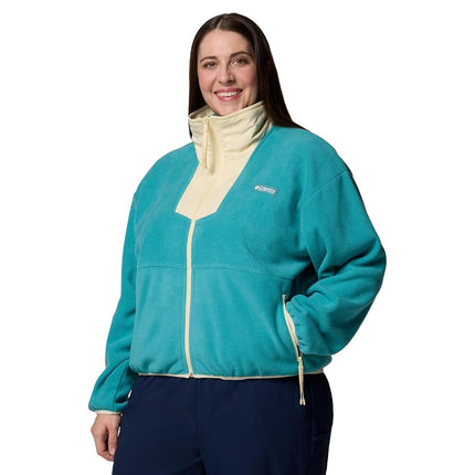 Columbia Women's Sequoia Grove Full Zip Fleece, Teal/Lemon Wash, Large