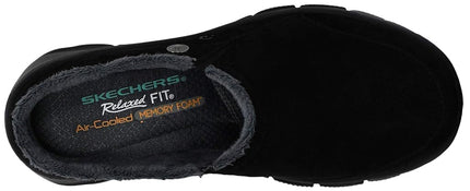 Skechers Femme Easy Going - Latte - Mule à enfiler ouverte à double soufflet, Noir/Gris, 9 M US
