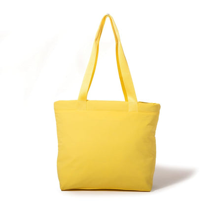 Baggallini Swift Tote Bag for Women - Lightweight 12x16 Nylon Zipped Travel Carry On Bag w/Luggage Sleeve, B-lite Lemon