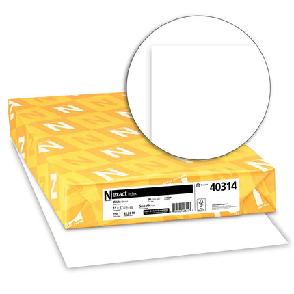 Exact Index Cardstock, 11" x 17", 90 lb/163 GSM, White, 94 Brightness, 250 Sheets (40314)