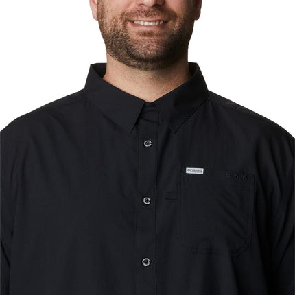 Columbia Men's Slack Tide Camp Shirt, Short Sleeve Shirt, Black, Small