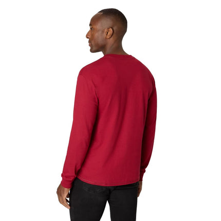 Hanes Men's T-Shirts, Men's BeefyT Henley Shirts, Men's Cotton Long Sleeve Shirts, Burnt Brick, 3XL