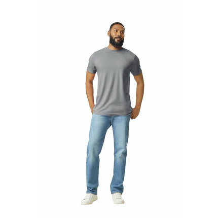 Gildan Men's Softstyle CVC Short Sleeve T-Shirt, Style G67000, 4-Pack, Pitch Black Mist, 2X-Large