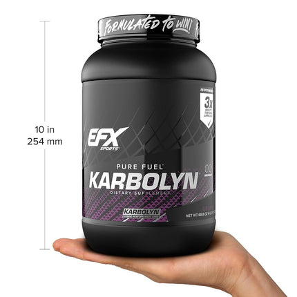 EFX Sports Karbolyn Fuel Complex Carbohydrate Post Workout & Pre Workout Powder Clinically Tested Intense Energy Supplement Shake,Grape, (4 LB 4.8 OZ)