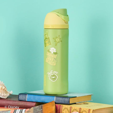 Owala Disney Princess FreeSip Insulated Stainless Steel Water Bottle with Straw for Sports and Travel, BPA-Free Sports Water Bottle, 24 oz, Tiana