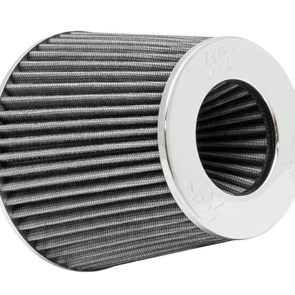 Filtro de aire universal K&N con abrazadera: alto rendimiento, premium, lavable, filtro de repuesto: diámetro de brida: 4 pulg., altura del filtro: 5.5 pulg., longitud de brida: 1.125 pulg., forma: cónico redondo, RG-1001WT