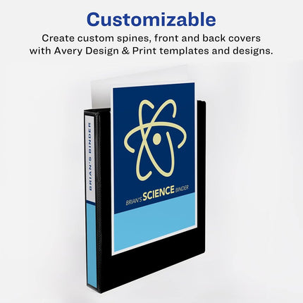 Avery Heavy-Duty View 3 Ring Binder, 1.5 Inch EZD Rings, Great for Portfolio Binders, Office Binders, School Notebook Binders, and More, 4 Mint Binders (4-Pack of 79271)
