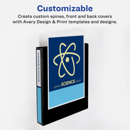 Avery Heavy Duty View 3 Ring Binder, 2" One Touch EZD Ring, Holds 8.5" x 11" Paper, 6 Navy Blue Binders (79802)