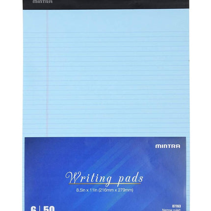Mintra Office Colorful Legal Pads - Includes 2 Blue, 2 Pink, and, 2 Green Writing Pads, Micro Perforated Lined Sheets, Ideal for Professional & Personal Use, 8.5"x11" Narrow Ruled, 6 pack Pastel Set 2