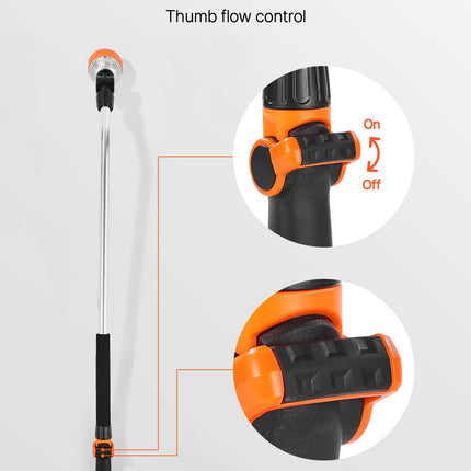 VEVOR Watering Wand, 36-Inch Extra Long Heavy Duty Garden Hose Wand with 8 Spray Patterns & 180° Swivel Head, Long Hose Nozzle Sprayer with on/off Thumb Control, Ideal for Hanging Baskets
