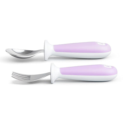 Munchkin Raise Toddler Forks and Spoons 6 Piece, Purple(Pack of 1)